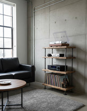 Load image into Gallery viewer, Audio &amp; Vinyl Stand - Pipe And Wood Designs 