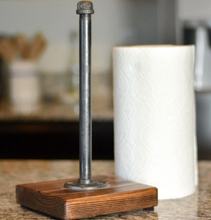 Load image into Gallery viewer, Paper Towel Holder - Pipe And Wood Designs 