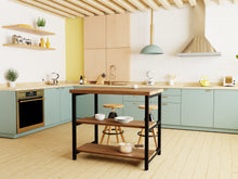 Load image into Gallery viewer, Steel &amp; Wood Kitchen Island - Pipe And Wood Designs 