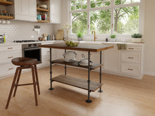 Load image into Gallery viewer, Pipe and Wood Kitchen Island - Pipe And Wood Designs 