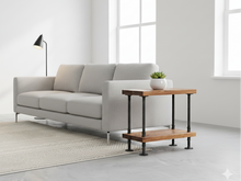 Load image into Gallery viewer, 2 Plank Side Table - Pipe And Wood Designs 