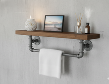 Load image into Gallery viewer, Pipe Towel Rack - Pipe And Wood Designs 