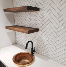 Load image into Gallery viewer, Wood Floating Shelf - Pipe And Wood Designs 