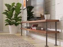 Load image into Gallery viewer, Modern Industrial TV Stand: Wide Edition - Pipe And Wood Designs 