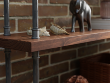 Load image into Gallery viewer, Modern Pipe &amp; Wood Console Table - Pipe And Wood Designs 