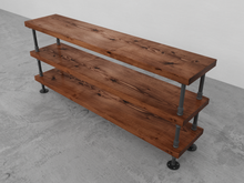 Load image into Gallery viewer, Industrial Pipe &amp; Wood Console Table - Pipe And Wood Designs 