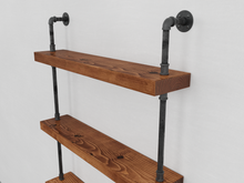 Load image into Gallery viewer, Pipe and Wood Shelving Unit - Floor to Ceiling - Pipe And Wood Designs 