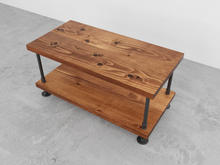 Load image into Gallery viewer, Industrial Pipe &amp; Wood Coffee Table - Pipe And Wood Designs 