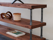 Load image into Gallery viewer, Industrial Pipe &amp; Wood Console Table - Pipe And Wood Designs 