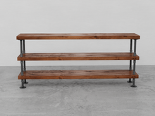 Load image into Gallery viewer, Industrial Pipe &amp; Wood Console Table - Pipe And Wood Designs 