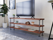 Load image into Gallery viewer, Industrial Pipe &amp; Wood Console Table - Pipe And Wood Designs 