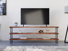 Load image into Gallery viewer, Industrial Pipe &amp; Wood Console Table - Pipe And Wood Designs 