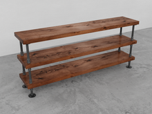 Load image into Gallery viewer, Industrial Pipe &amp; Wood Console Table - Pipe And Wood Designs 