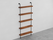 Load image into Gallery viewer, Pipe and Wood Shelving Unit - Floor to Ceiling - Pipe And Wood Designs 