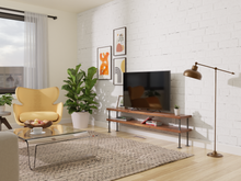 Load image into Gallery viewer, Modern Industrial TV Stand - Pipe And Wood Designs 