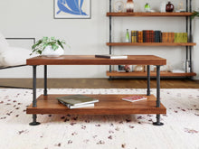 Load image into Gallery viewer, Industrial Pipe &amp; Wood Coffee Table - Pipe And Wood Designs 