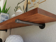 Load image into Gallery viewer, Wood Shelf with Pipe Brackets  (2 shelves) - Pipe And Wood Designs 