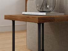 Load image into Gallery viewer, Industrial Pipe and Wood Side Table - Pipe And Wood Designs 