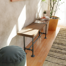 Load image into Gallery viewer, Pipe and Wood Bench - Pipe And Wood Designs 
