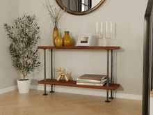 Load image into Gallery viewer, Industrial Entryway Table with Shelf - Pipe And Wood Designs 