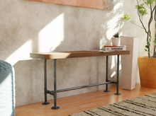 Load image into Gallery viewer, Pipe and Wood Bench - Pipe And Wood Designs 