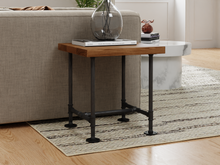 Load image into Gallery viewer, Industrial Pipe and Wood Side Table - Pipe And Wood Designs 
