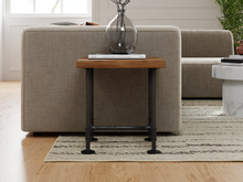 Load image into Gallery viewer, Industrial Pipe and Wood Side Table - Pipe And Wood Designs 