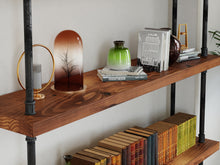 Load image into Gallery viewer, Industrial Pipe &amp; Wood Bookcase - Pipe And Wood Designs 