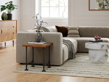 Load image into Gallery viewer, Industrial Pipe and Wood Side Table - Pipe And Wood Designs 