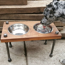 Load image into Gallery viewer, Elevated Pet Feeder - Pipe And Wood Designs 