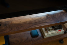 Load image into Gallery viewer, Solid Walnut Wood TV Stand - Pipe And Wood Designs 