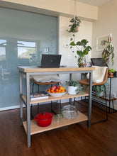 Load image into Gallery viewer, Steel &amp; Wood Kitchen Island - Pipe And Wood Designs 