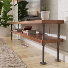 Load image into Gallery viewer, Modern Industrial TV Stand - Pipe And Wood Designs 