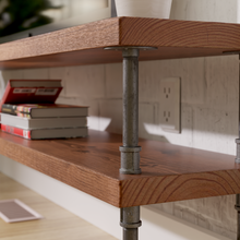 Load image into Gallery viewer, Modern Industrial TV Stand: Wide Edition - Pipe And Wood Designs 