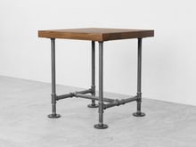 Load image into Gallery viewer, Industrial Pipe and Wood Side Table - Pipe And Wood Designs 