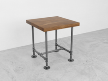 Load image into Gallery viewer, Industrial Pipe and Wood Side Table - Pipe And Wood Designs 