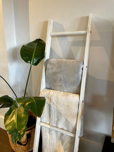 Load image into Gallery viewer, Solid Hardwood Blanket Ladder - Distressed White - Pipe And Wood Designs 